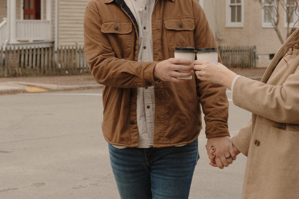 coffee date engagement session in Richmond Va