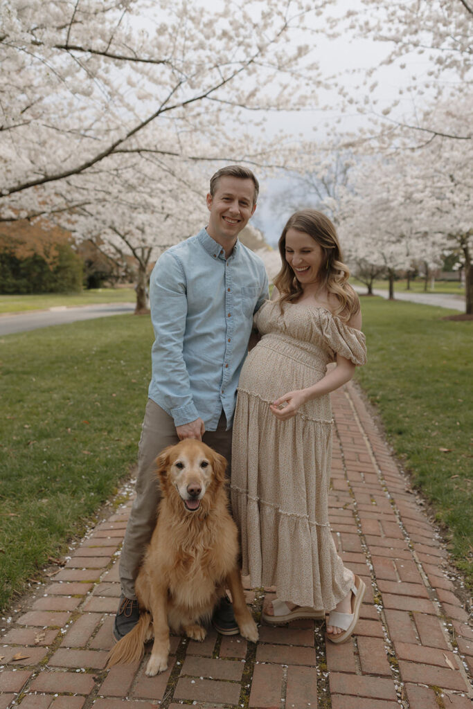 cherry blossom maternity session in Richmond VA
